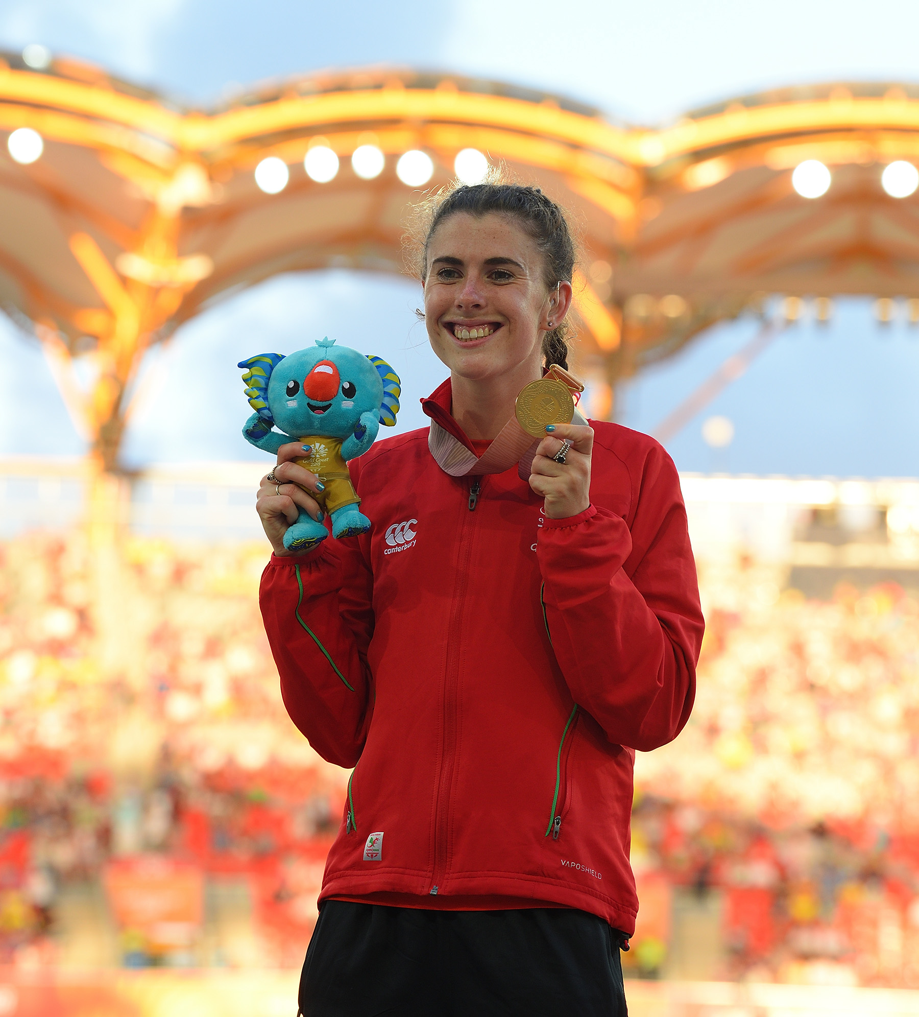 Photo of Olivia in 2018 after becoming Commonwealth Champion in the T38 Long Jump